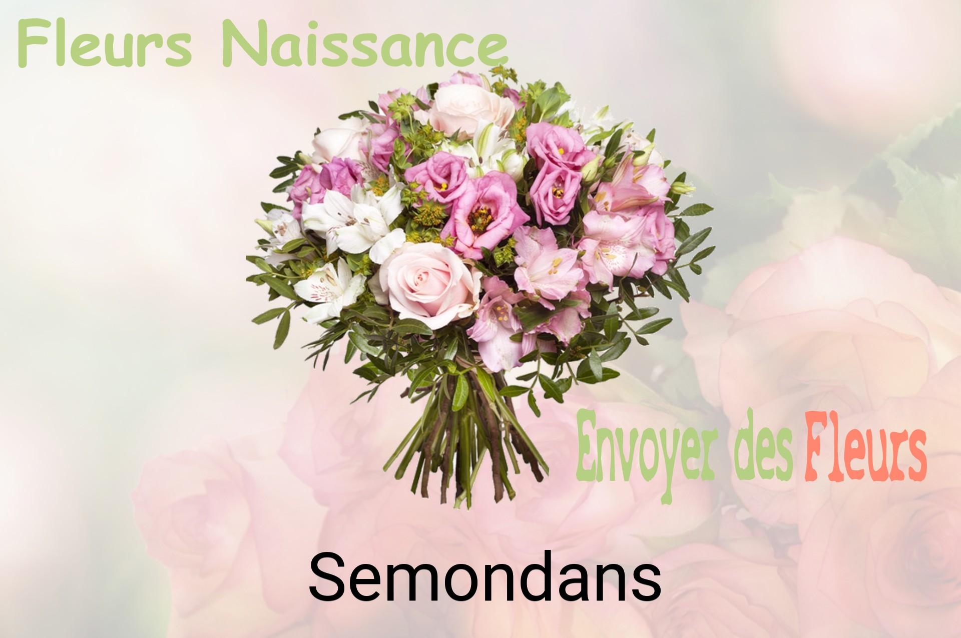 Bouquet de fleurs de naissance livré à Semondans