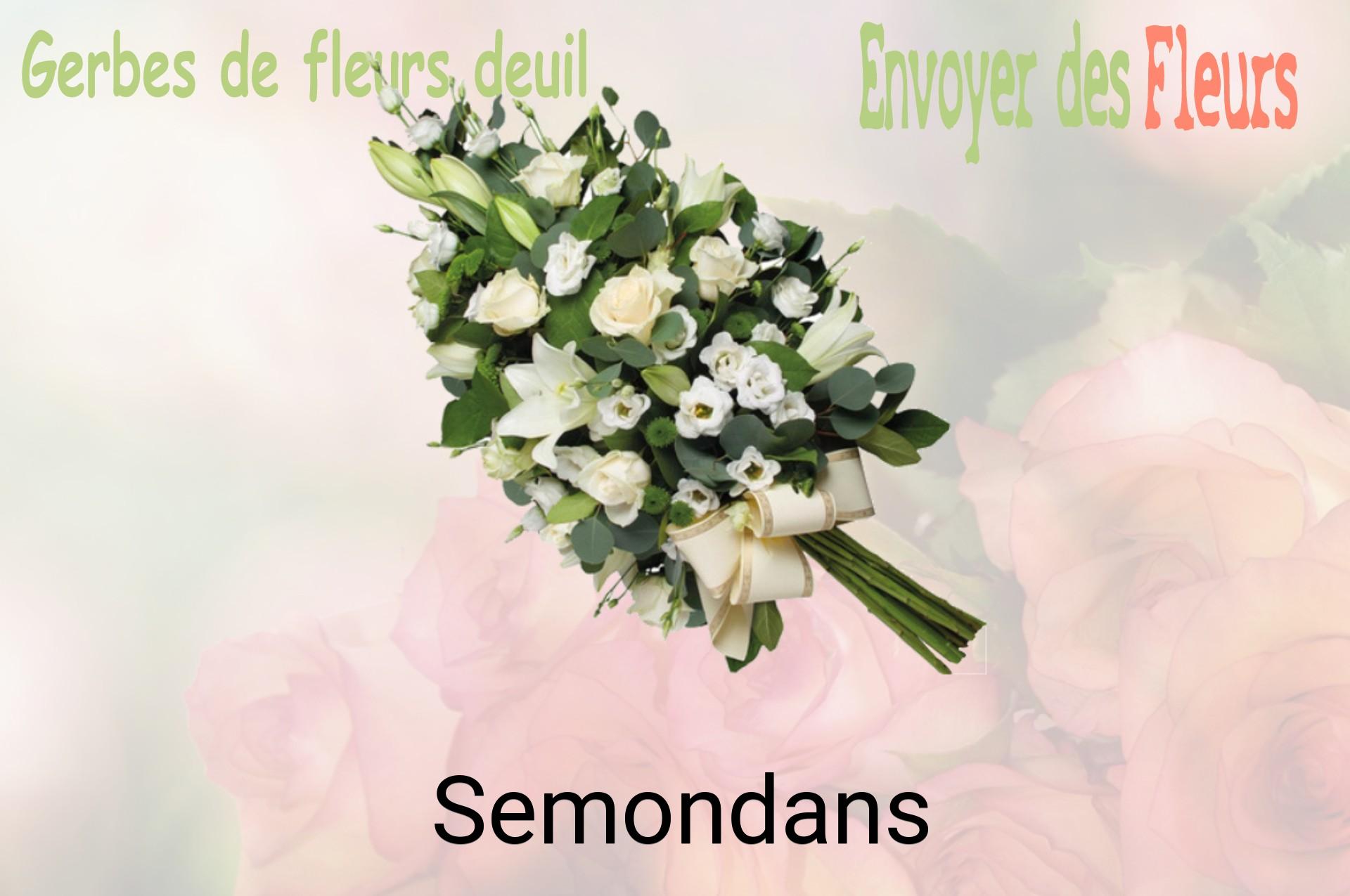 Gerbe de fleurs de deuil livrée à Semondans